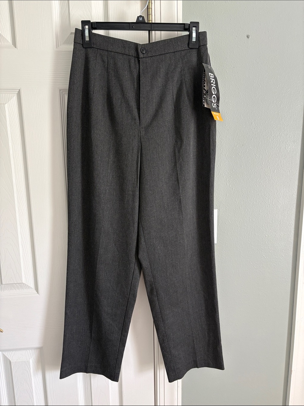 NWT Briggs New York Dark Charcoal Straight-Leg Dress Trousers
